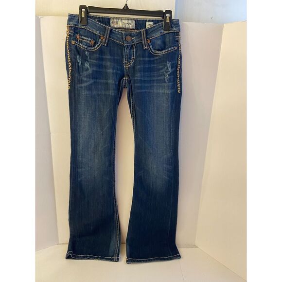 BKE Buckle Starlite Jeans 25R Flare Festival Denim Jeans 28" waist - Picture 1 of 7